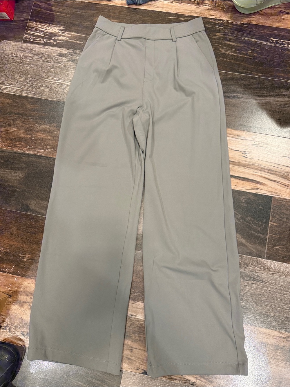 Halara Flex High Waisted Wide Leg Pleated Work Pants Gray S